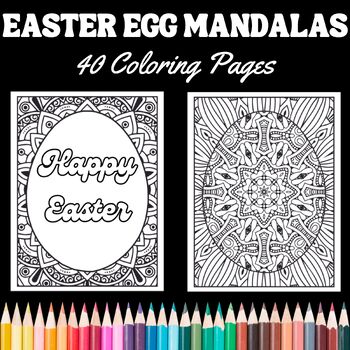 Easter egg mandala coloring pages by teachers helper tpt