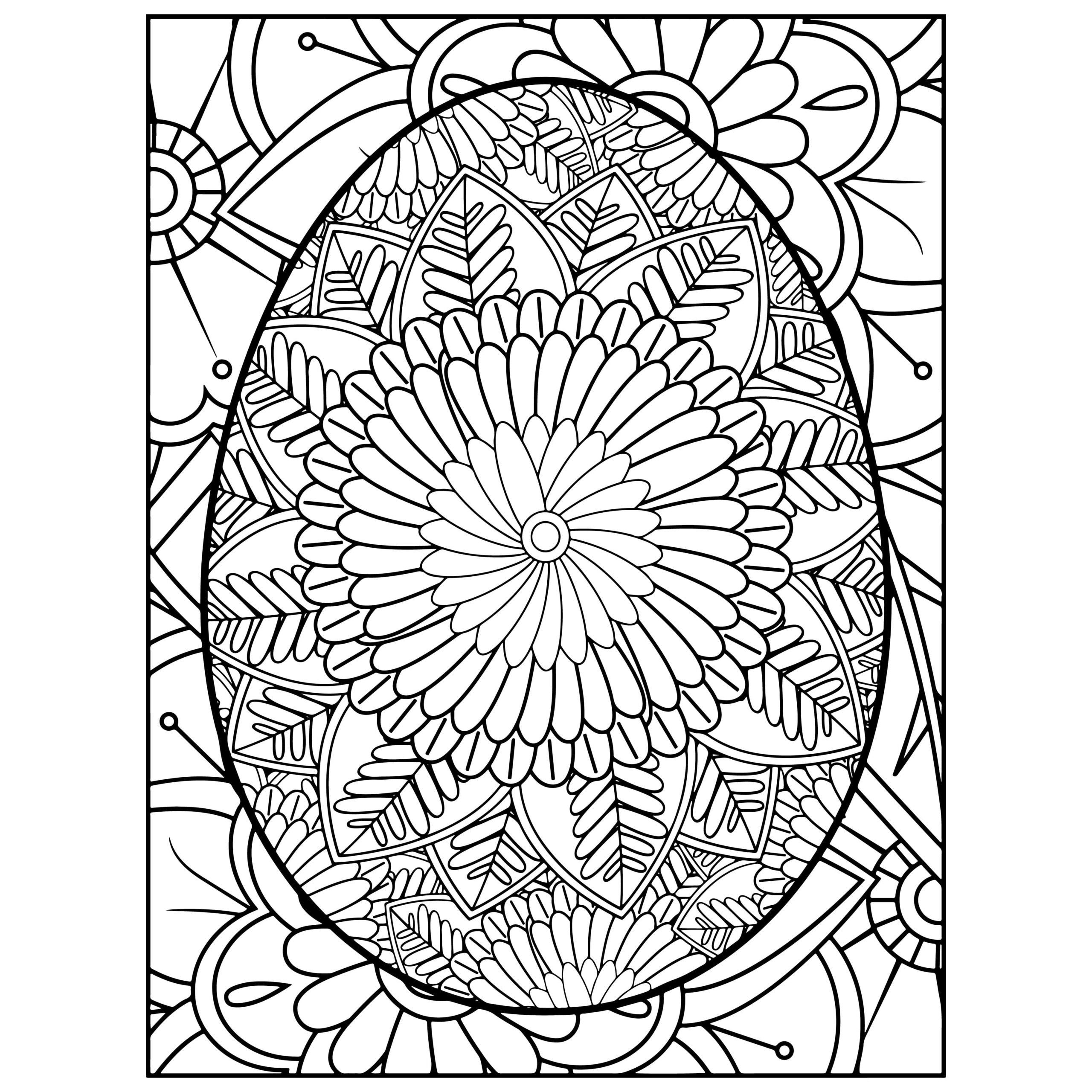 Easter egg coloring book fun and relaxation designs for adults made by teachers