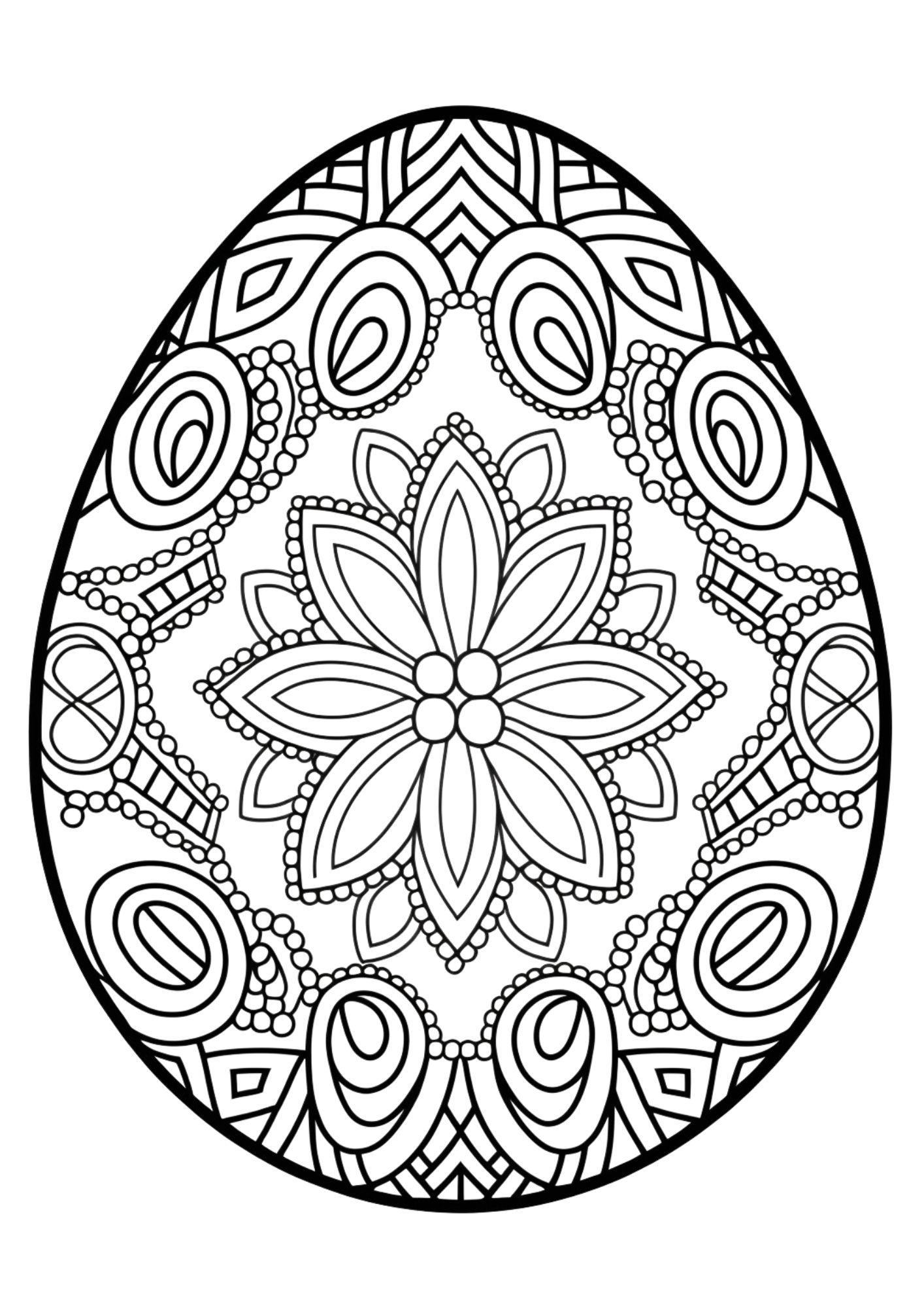 Free printable easter egg coloring pages for kids and adults to enjoy