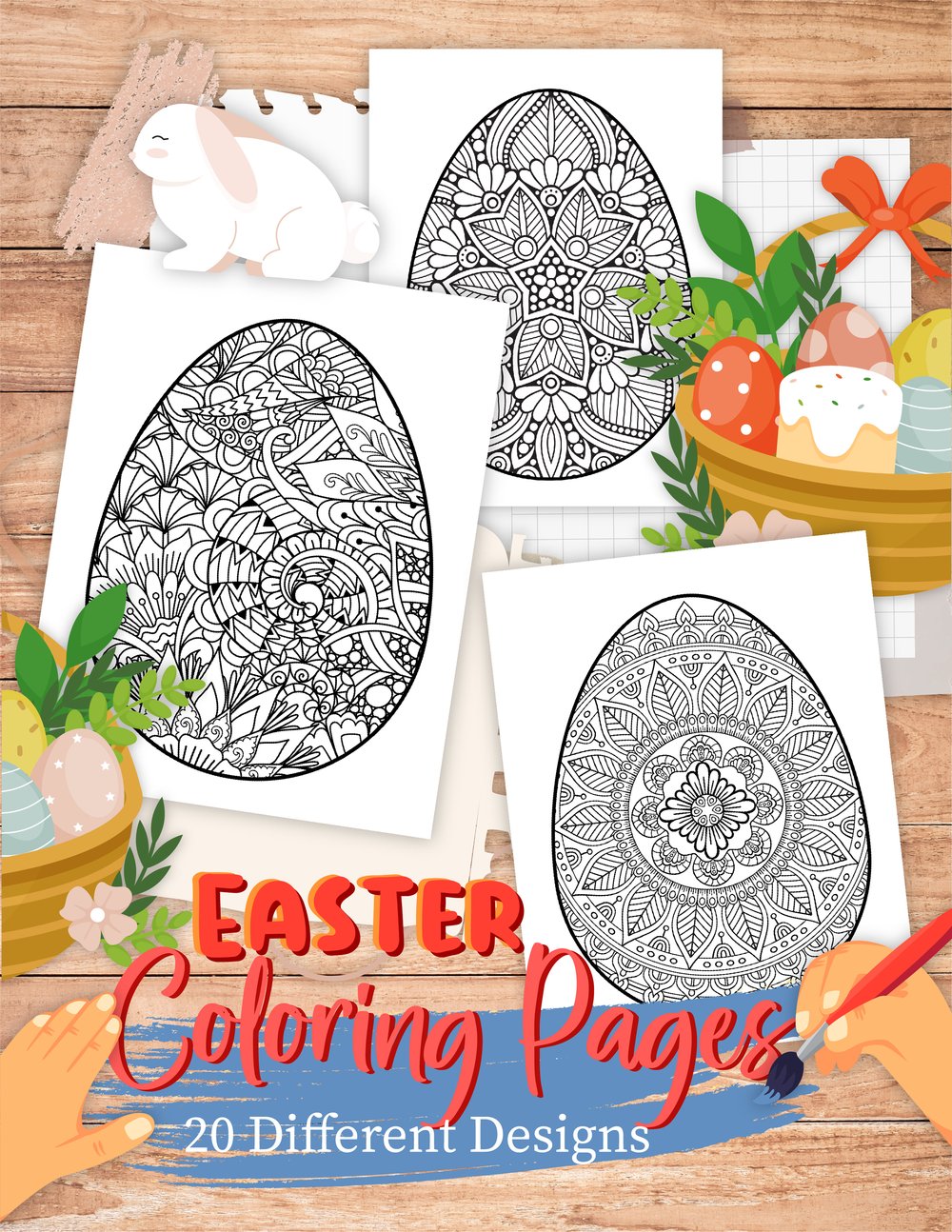 Beautiful easter egg mandala printables â