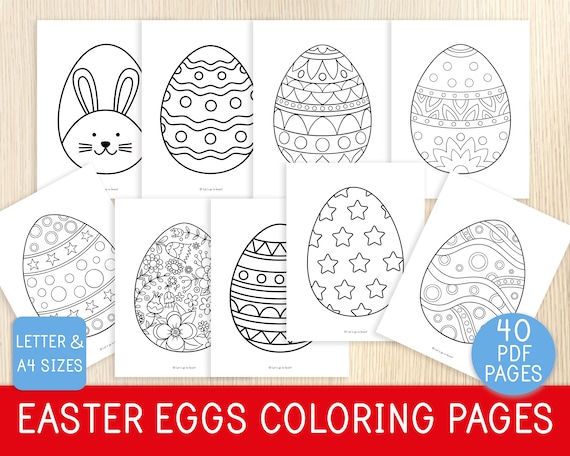 Easter egg coloring pages coloring sheets easter kids activity easter party game holiday coloring printable easter eggs garland