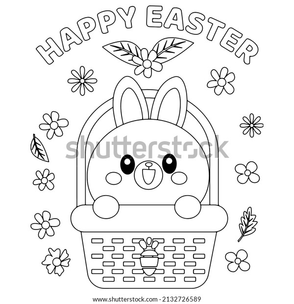 Printable easter coloring pages kids stock vector royalty free