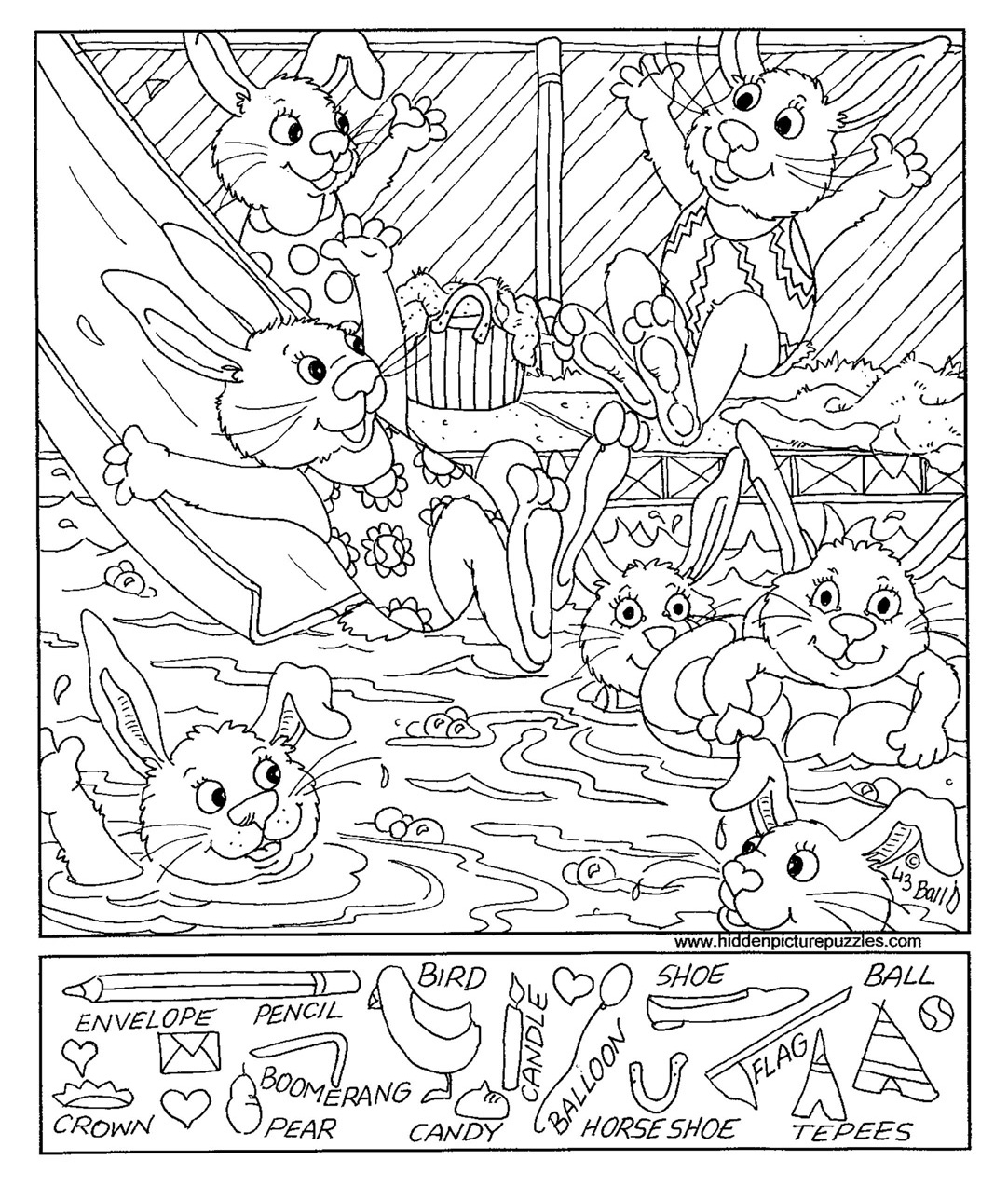 Happy easter hidden pictures coloring page â jeanie neal face