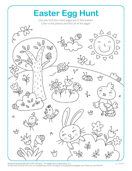 Easter egg hunt math activity amp coloring page â