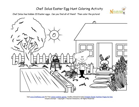 Holiday hidden easter egg hunt coloring page