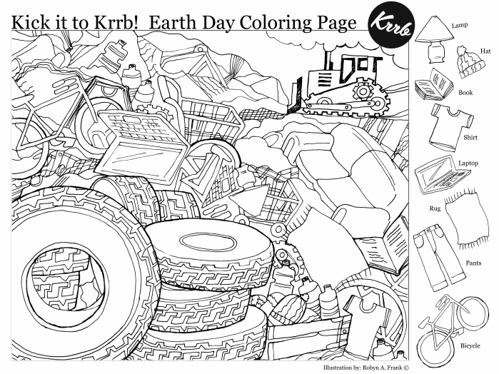 Earth day hidden pictures coloring page