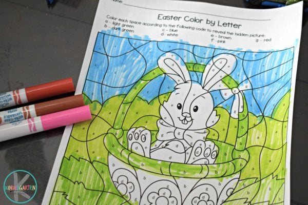 Free easter color by letter