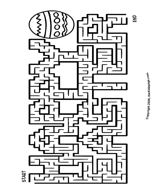 Happy easter maze free coloring pages for kids