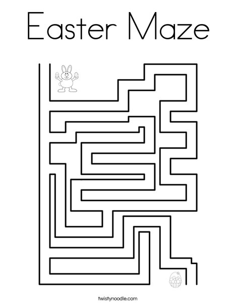 Easter maze coloring page