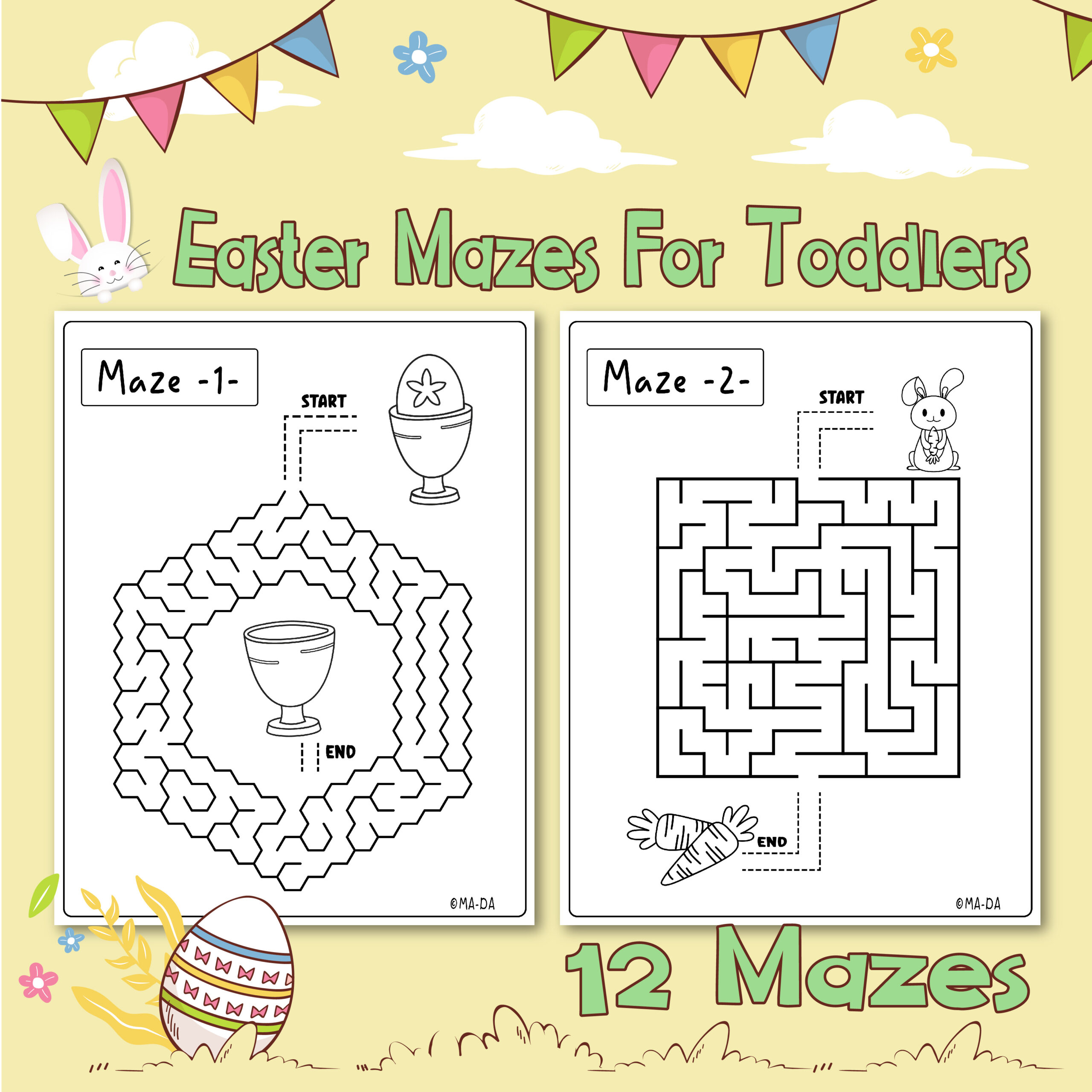 Easter mazes for toddlers made by teachers