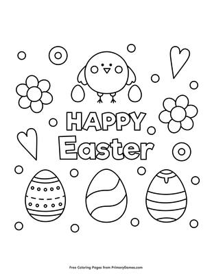 Happy easter coloring page â free printable pdf from