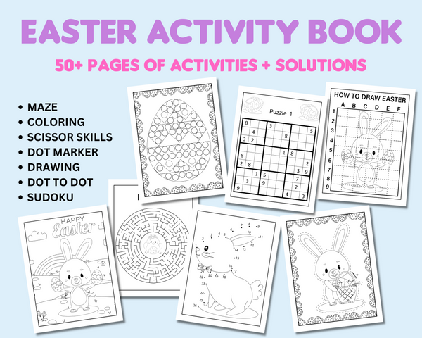 Printable easter coloring book and activity pages pages â cassie smallwood