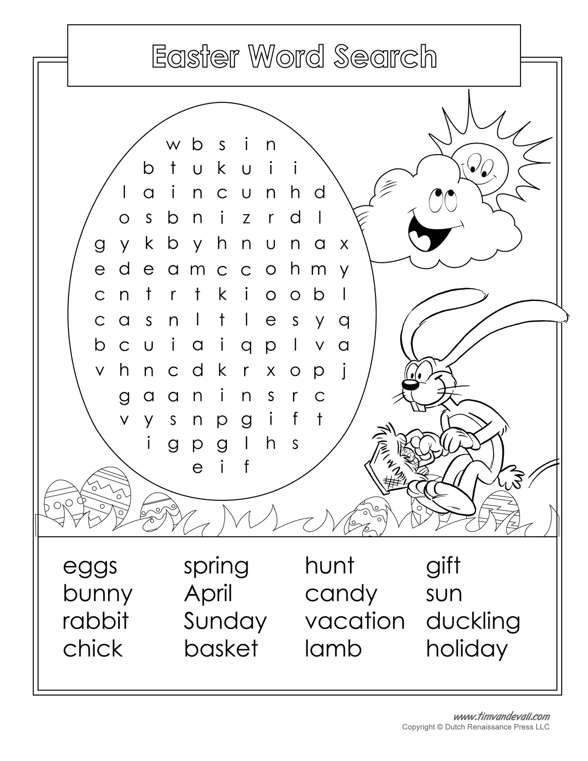 Printable easter word search â tims printables