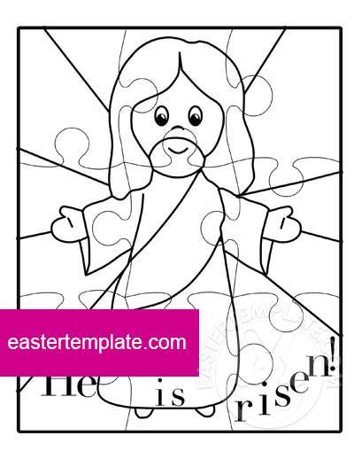 He is risen puzzle coloring page