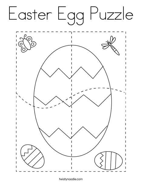 Easter egg puzzle coloring page