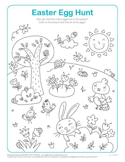 Easter egg hunt math activity amp coloring page â