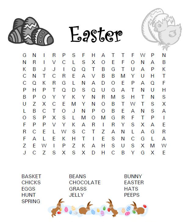 Easter word search puzzles