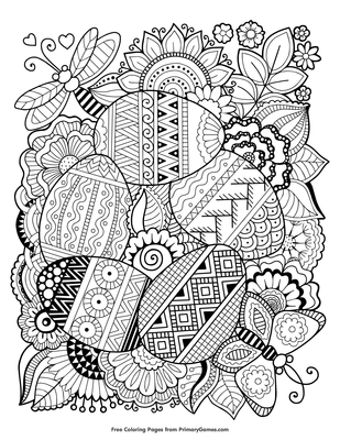 Zentangle easter eggs coloring page â free printable pdf from