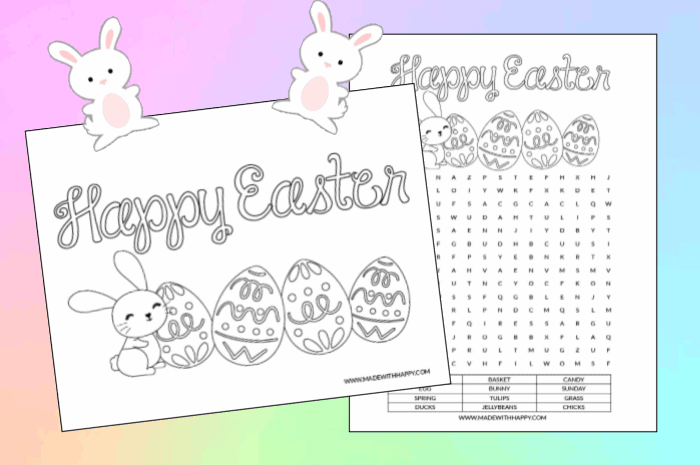 Free printable happy easter coloring pages