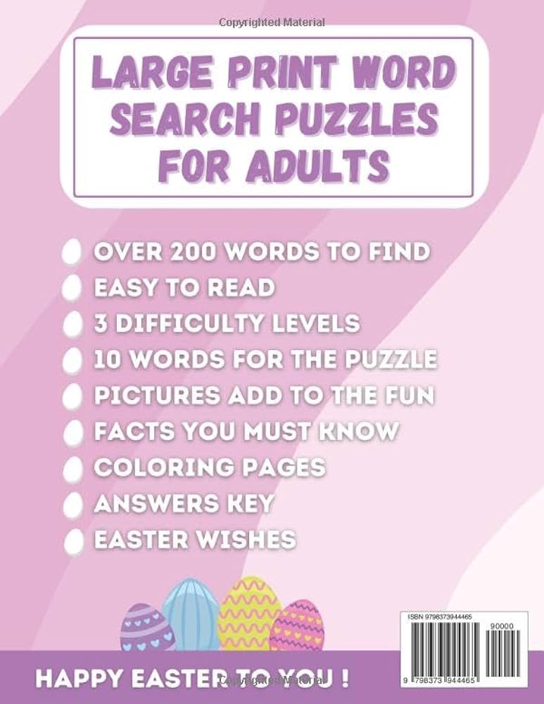 Easter word search for adults large print happy easter day word search puzzle book with solutions exercise your brain with difficulty levels facts over word