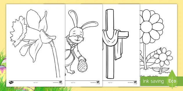Easter colouring in sheets mindfulness resource year