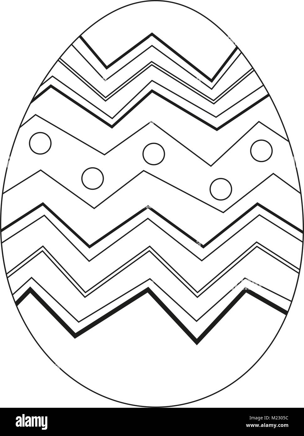 Black and white easter egg poster coloring book page for adults and kids holiday vector illustration for gift card certificate banner sticker badge stock vector image art