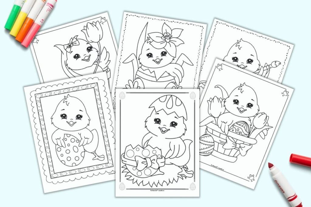 Free printable easter chick coloring pages for kids