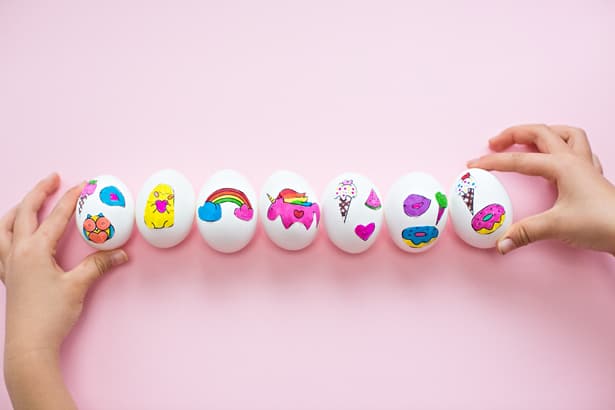 Cute easter egg sticker art with free printablbe loring page