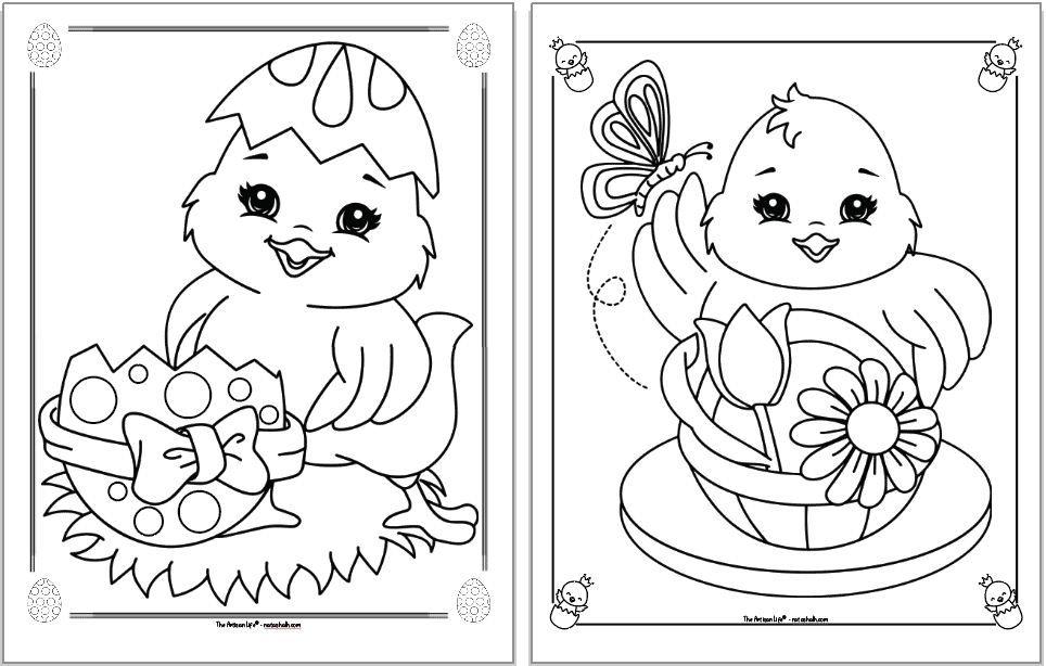 Free printable easter chick coloring pages for kids