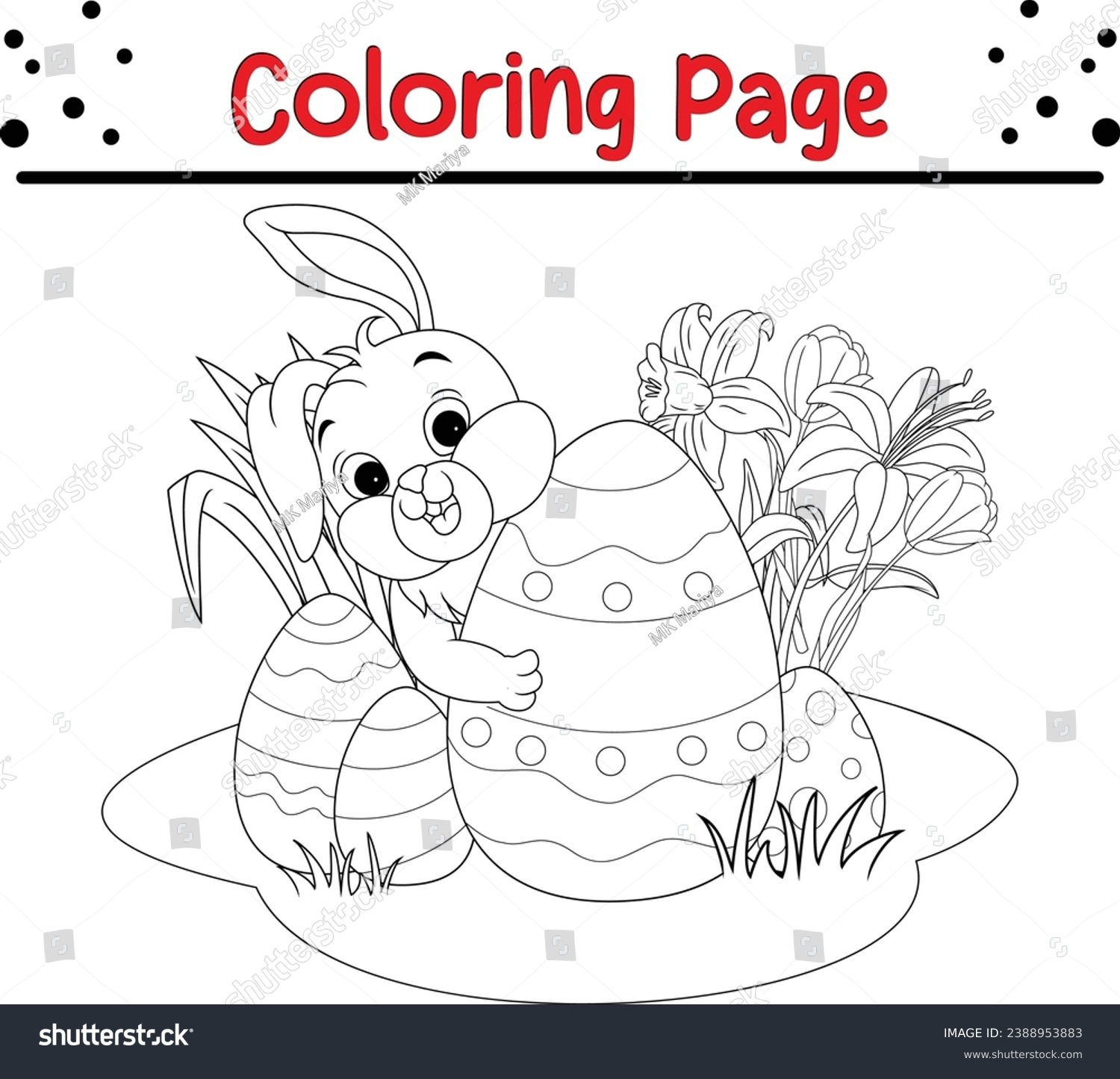 Best easter bunny colouring page royalty