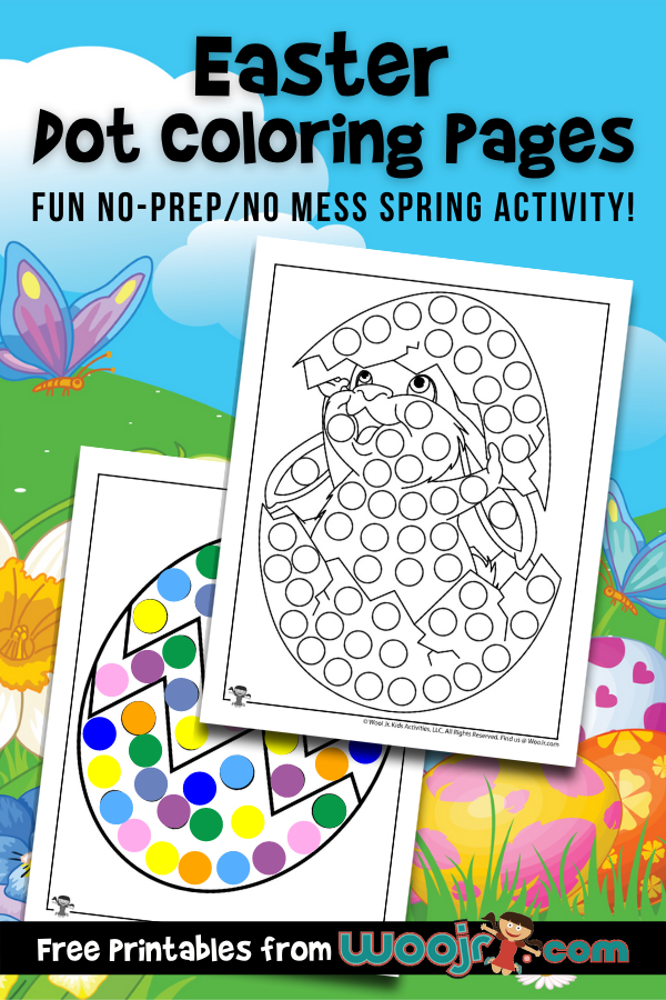 Easter dot coloring pages woo jr kids activities childrens publishing
