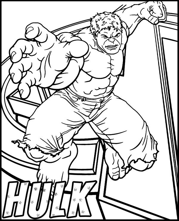 Printable hulk coloring sheet avengers