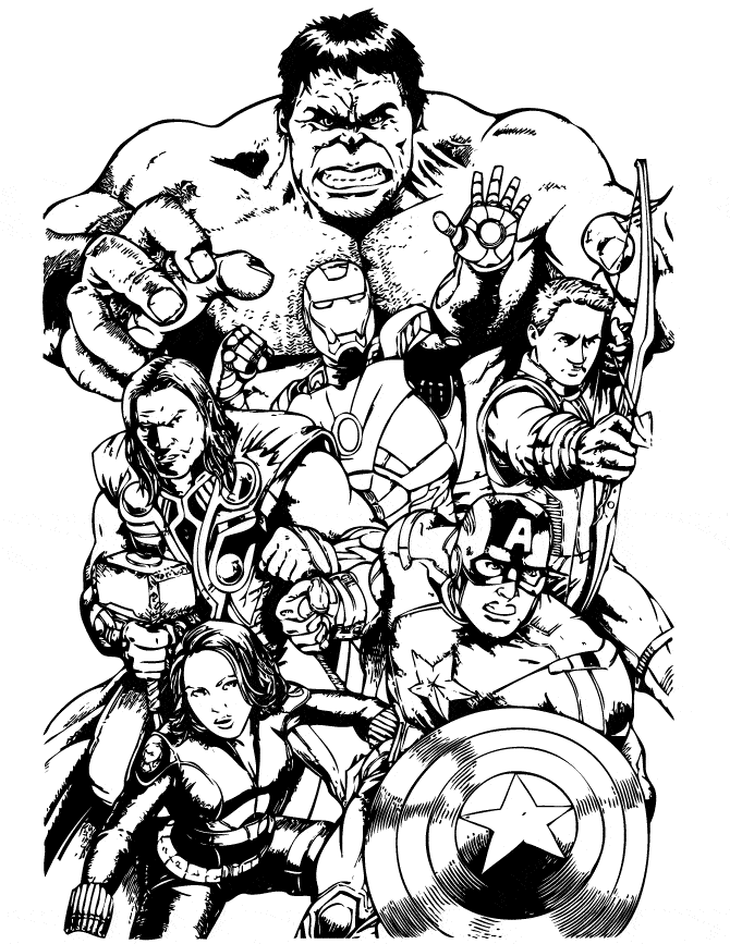 Avengers coloring pages for free