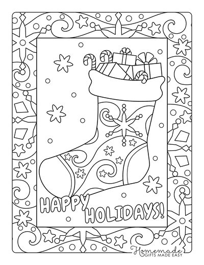 Free christmas coloring pages for kids adults