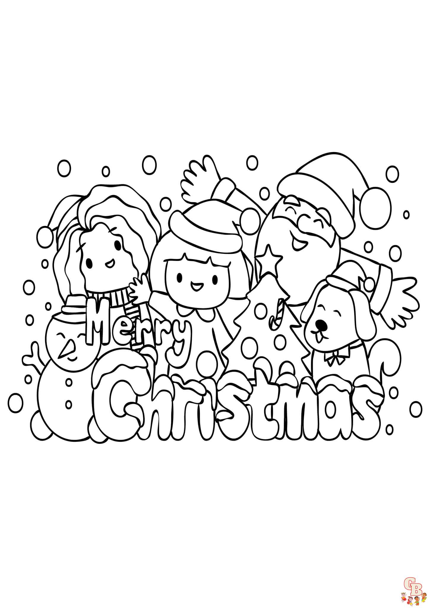 Easy christmas coloring pages free printable for kids