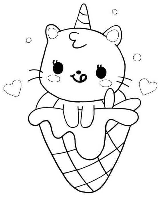 Free easy to print kawaii coloring pages