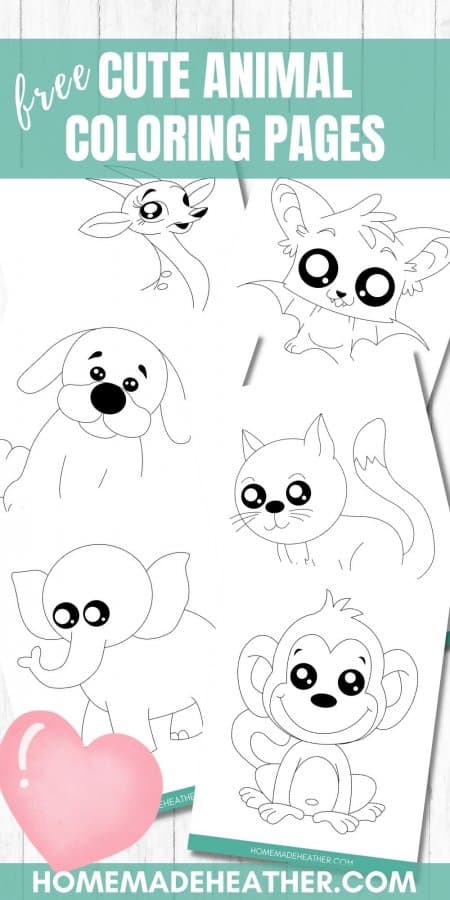 Free cute animal coloring pages homemade heather