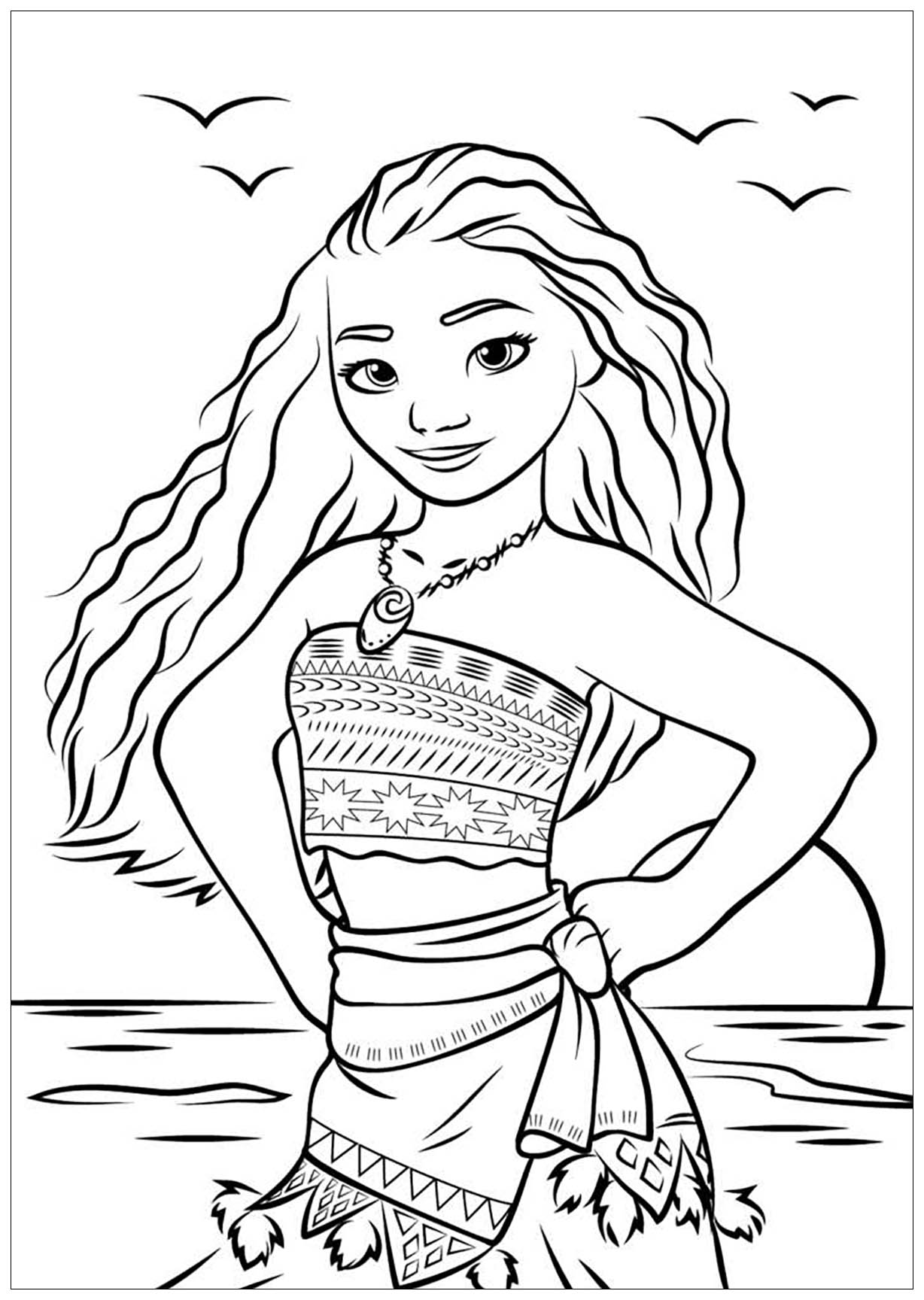 Free vaiana drawing to print and color