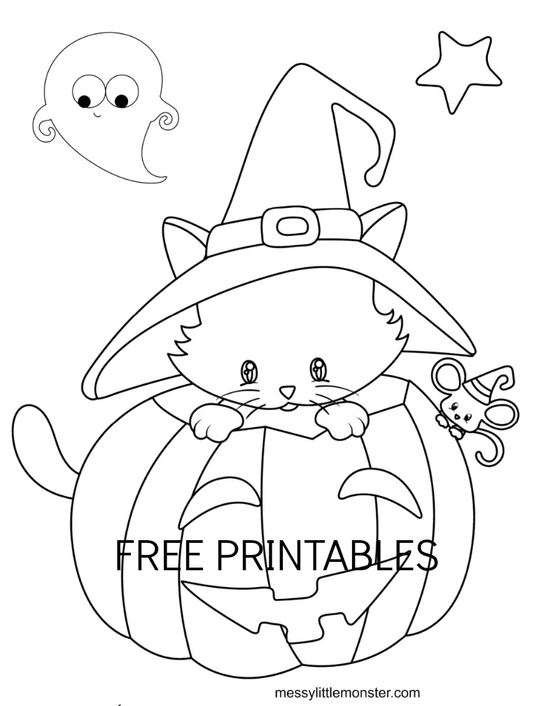 Halloween colouring pages for kids