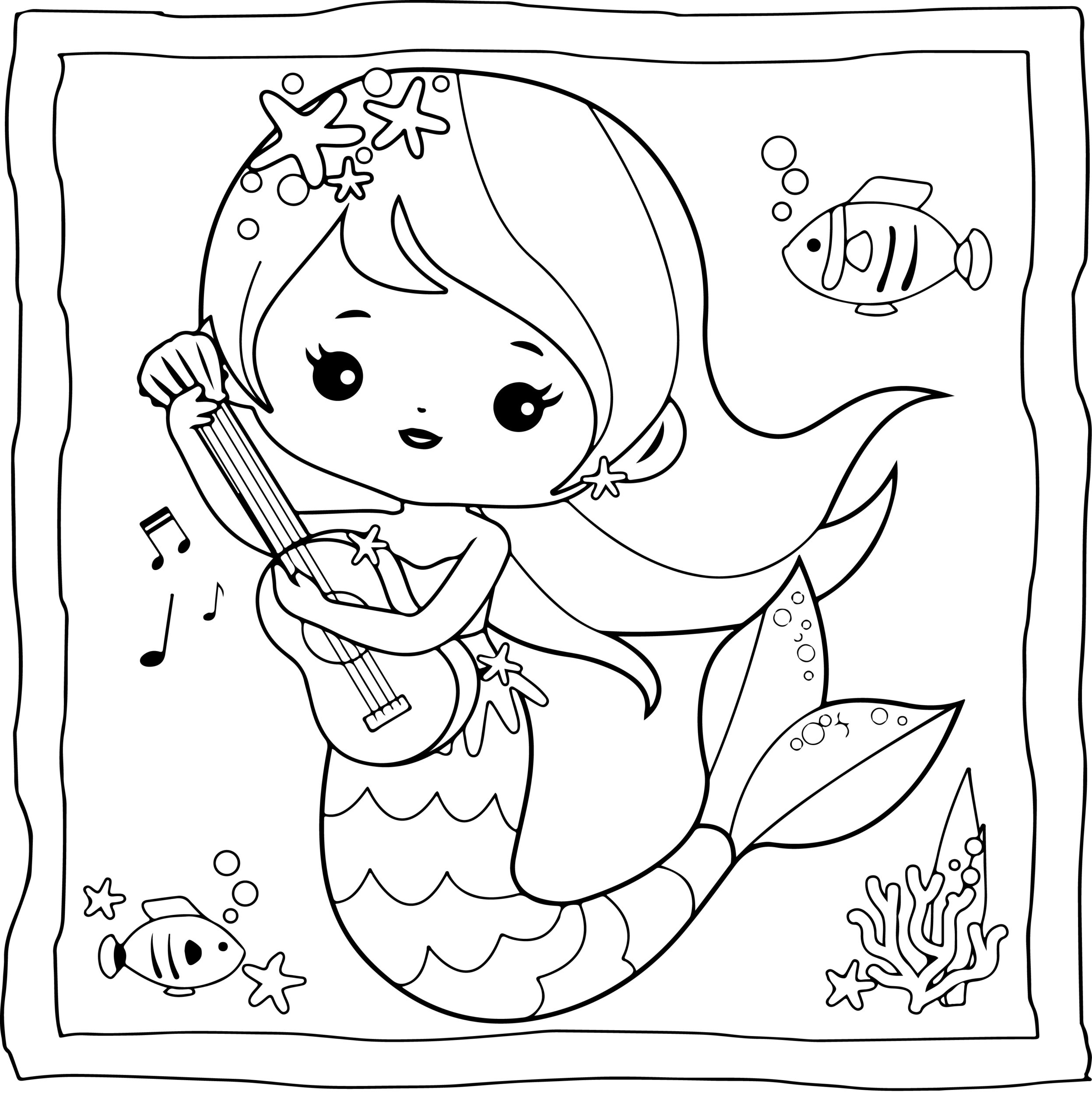 Mermaid coloring book easy and fun mermaid coloring pages for kids made by teachers