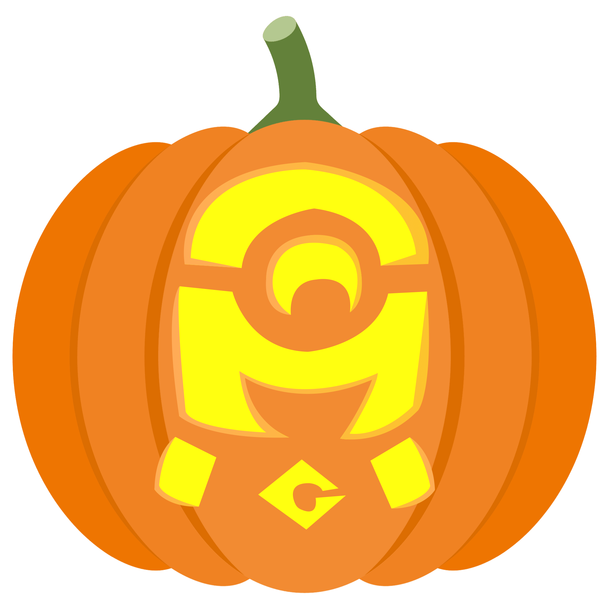 Smiling minion pumpkin stencil free printable papercraft templates