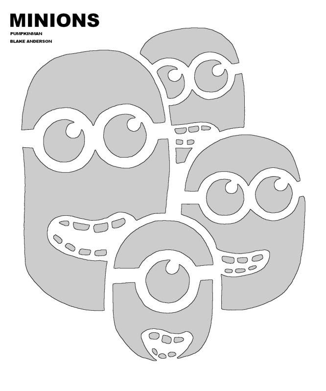 Whimsical minions pumpkin pattern halloween diy inspiration