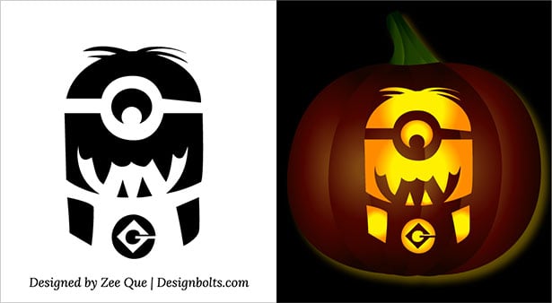 Free halloween minion pumpkin carving stencils patterns ideas printable templates for kids