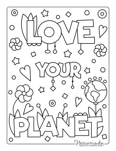 Free earth day coloring pages for kids adults