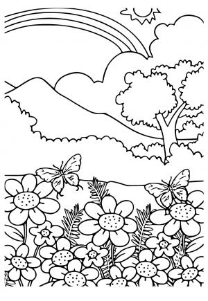 Free printable nature coloring pages for adults and kids