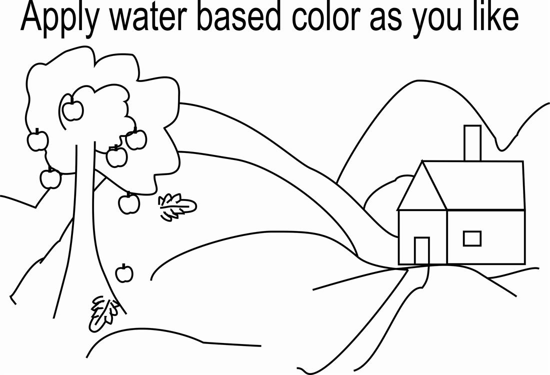 Scenery coloring page printable for kids