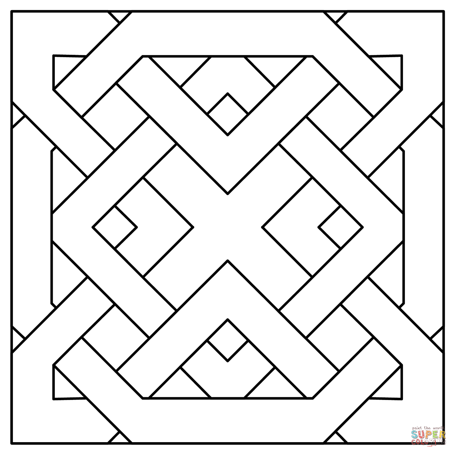 Moresque pattern coloring page free printable coloring pages