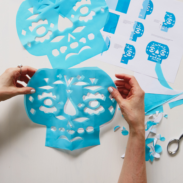 Make diy papel picado banners for dãa de muertos inspiration