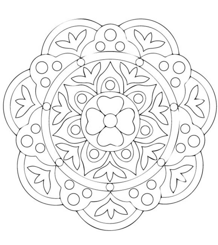 Free printable rangoli coloring pages for your little one