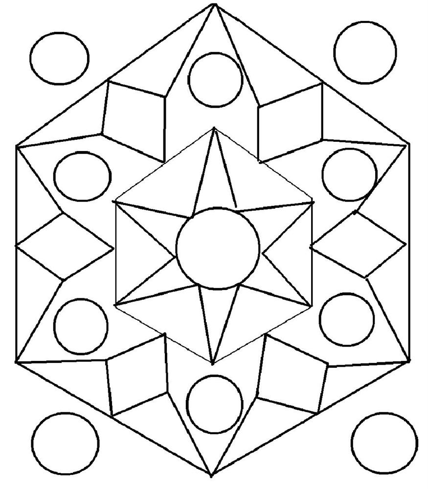 Rangoli design coloring printable page for kids